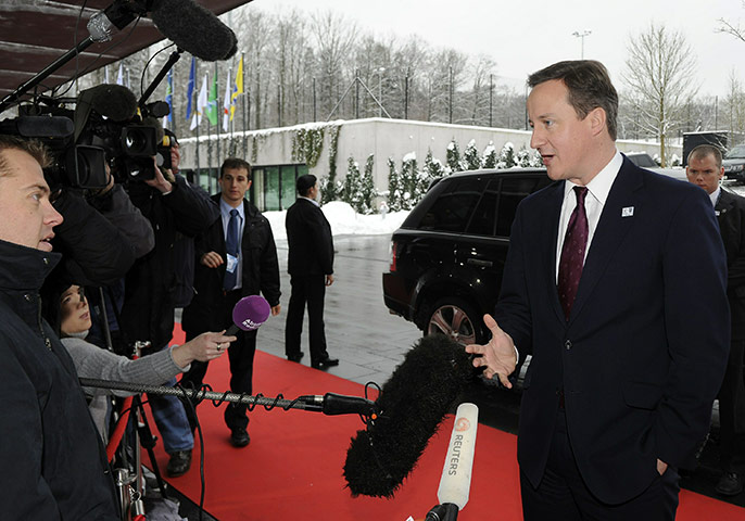 2018 World Cup bid: British Prime Minister David Cameron arrives at FIFA HQ