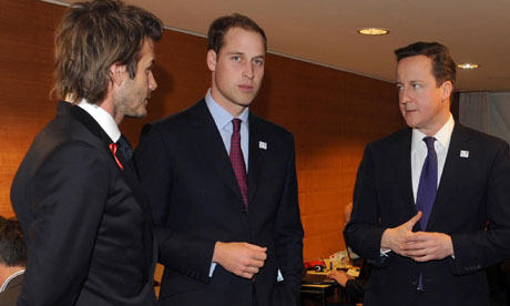 David Beckham, Prince William and David Cameron
