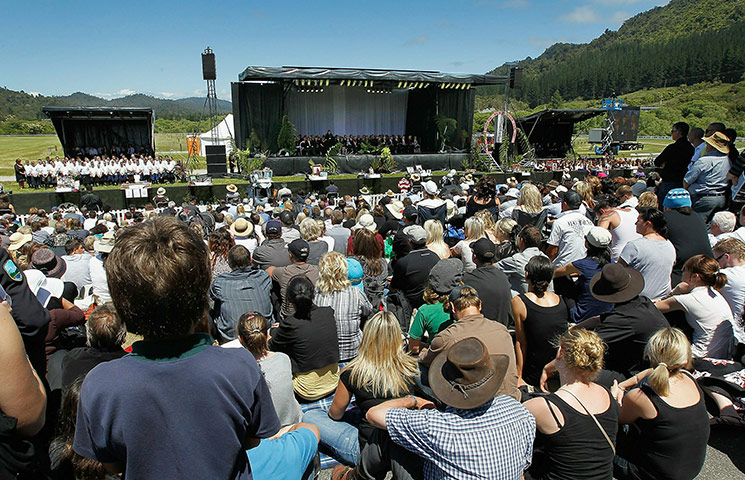 Racecourse view at New Zealand miners memorial service