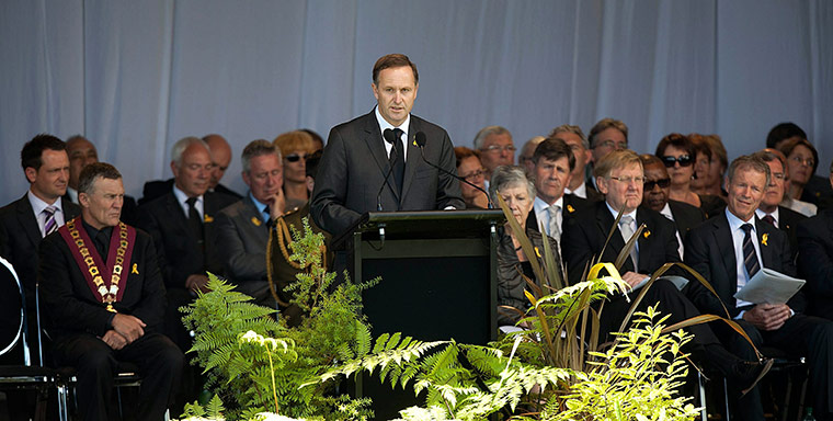 John Key reads miners names at New Zealand memorial service