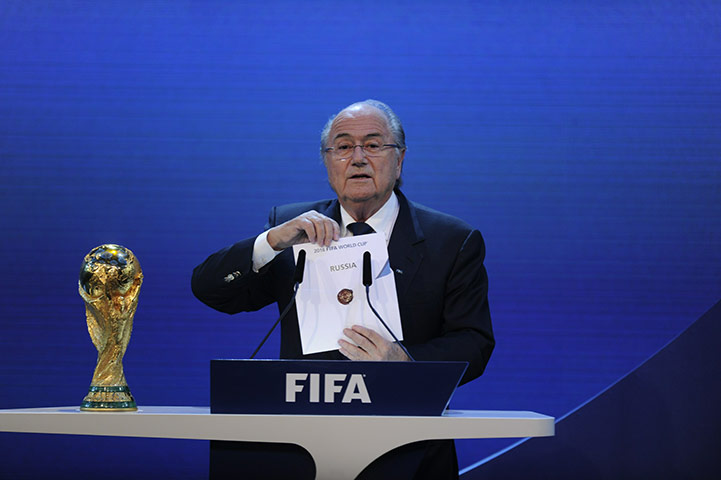 2018 bid : Sepp Blatter announces the host of the 2018 World Cup