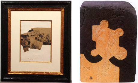 Two of the stolen works by Eduardo Chillida