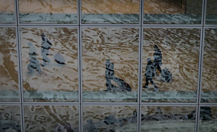 snow continues in uk: Heathrow Airport 