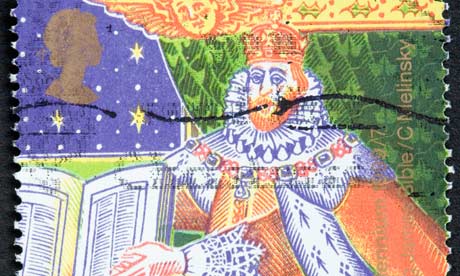 British postage stamp/King James Bible