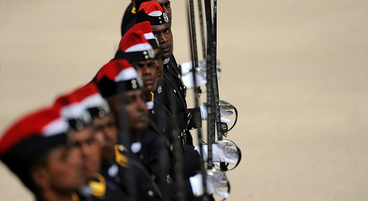 24 hours in pictures: Sri Lankan cadets march at a ceremony