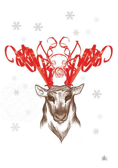 DIY Christmas cards: Get on your party antlers by Jessica Kemp