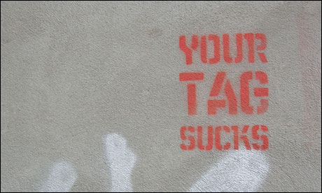 "Your tag sucks" in graffiti