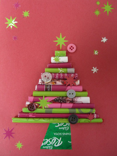 DIY Christmas cards: Many Roses were enjoyed in the making of this tree by Danielle Lowry