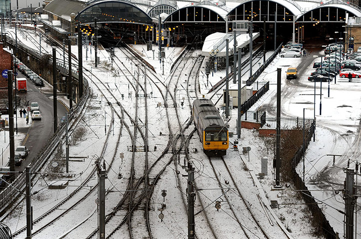 Travel Chaos: A train leaves Newcastle Station