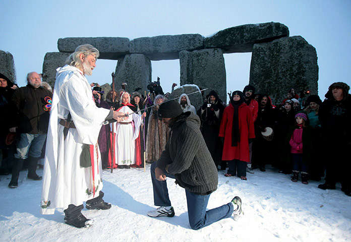 Winter Solstice: Druids Celebrate Winter Solstice At Stonehenge