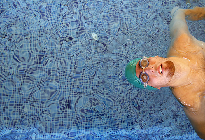 24 hours: Salteras, Spain: Deaf-blind Felipe, 24, swims in a heated swimming pool
