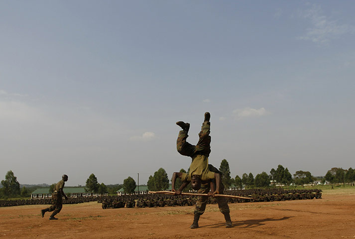 24 hours: Kampala, Uganda: Soldiers from UPDF display their martial-arts skills