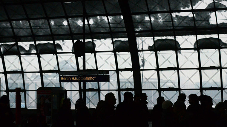 Travel Chaos: Travellers await a train at Berlin's main station