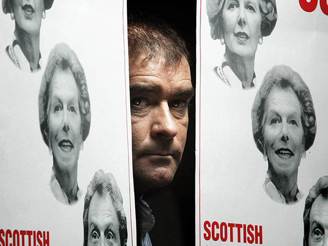 Tommy Sheridan: 2003: Tommy Sheridan stands by posters in which Thatcher morphs into Blair