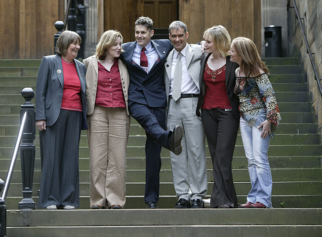 Tommy Sheridan: Tommy Sheridan with MSPs for the Scottish Socialist Party 