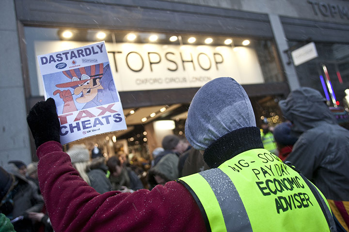 Week in Business: Protesters against corporate tax avoidance outside Topshop 