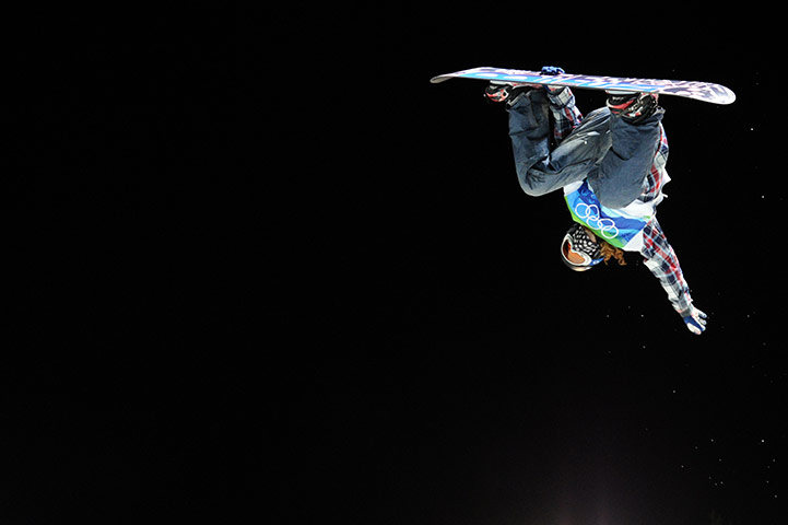 2010: year in pictures: Shaun White warms up for men's half-pipe finals at the Vancouver Olympic