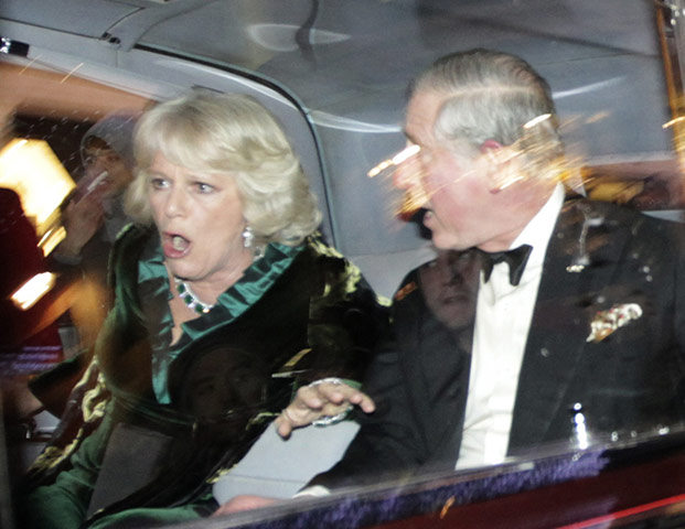2010: year in pictures: Prince Charles and the Duchess of Cornwall car is attacked during protests