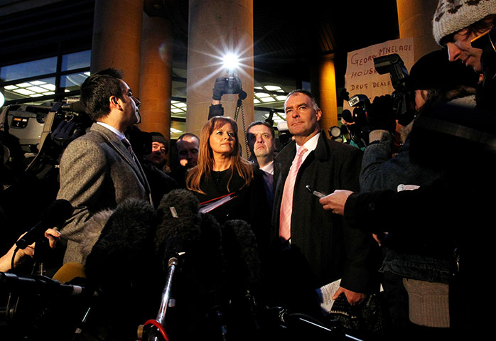 Tommy Sheridan: Tommy Sheridan and Gail Sheridan leave at Glasgow High Court