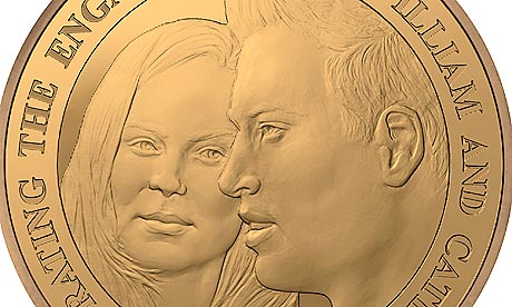 Commemorative coin issued by the Royal Mint to mark the royal engagement