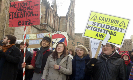 The Edinburgh students temporarily broke out of their occupation earlier this week for a march