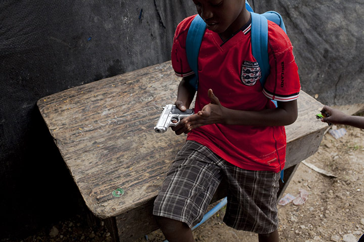 Haiti Cité Maxo: Children play at the camp settlement Cité Maxo in Petionville Haiti