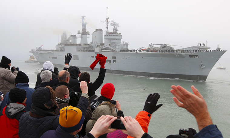 Ark Royal Farewell: HMS Ark Royal sails into Portsmouth for the final time 