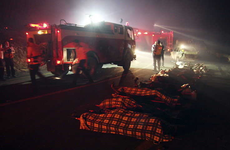 Israel Forest Fires: The bodies of victims from a bus that was trapped in a forest fire