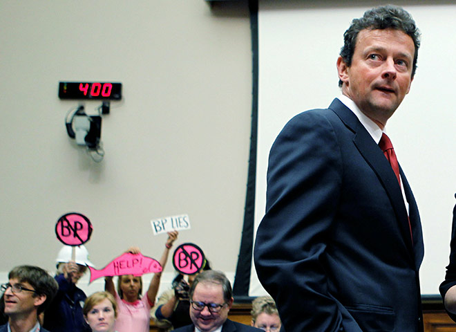 Year in business: BP Chief Executive Tony Hayward awaits the start of a hearing