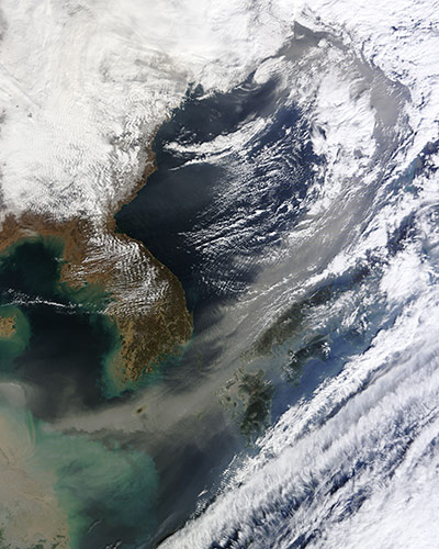 Satellite Eye: The dust that blew out of the Gobi over Korea and Japan