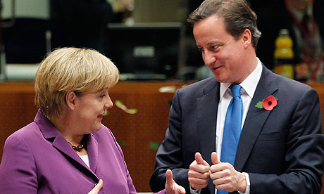 Angela Merkel and David Cameron at the EU summit