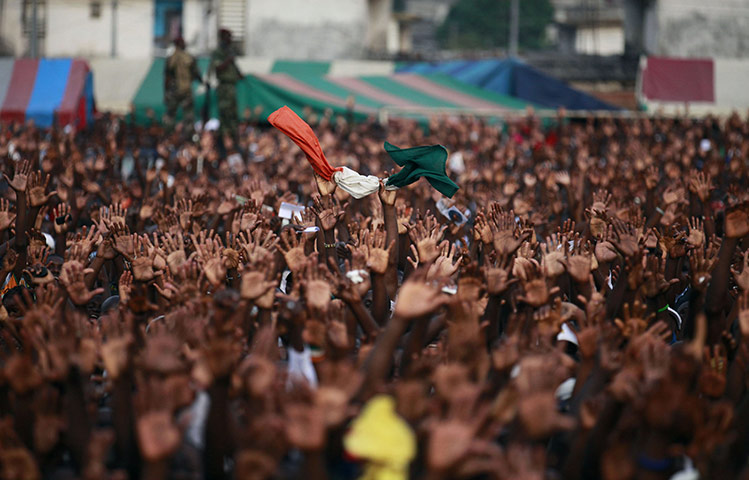 24 hours in pictures: Abidjan, Ivory Coast: Supporters of the incumbent leader Laurent Gbagbo