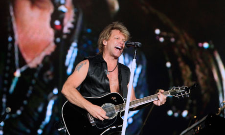 Jon Bon Jovi performing in Spain during his 80concert tour this year