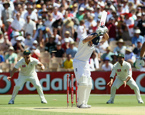 Ashes 2010: Andrew Strauss is bowled by Doug Bollinger