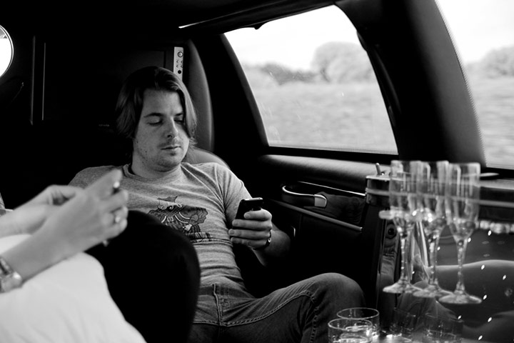 Swedish House Mafia: Axwell in limo on way to airport in Miami