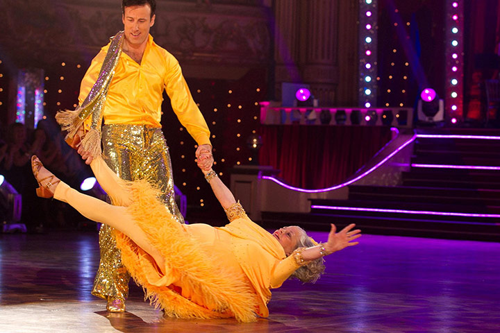 Anne Widdecombe dancing : Anne Widecombe on Strictly come dancing 