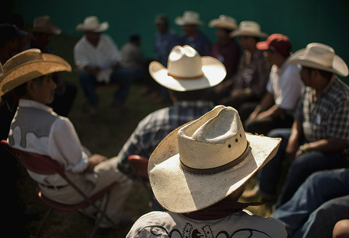COP16 protest: Cancun :  Members of the ONG Via Campesina partici
