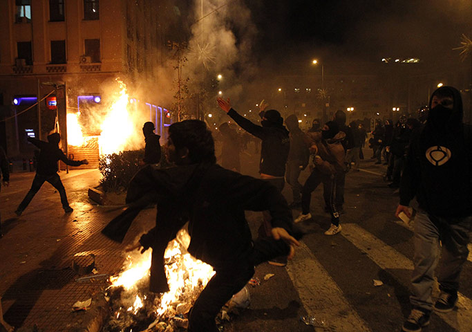 Greece student protest: Greece IMF protest
