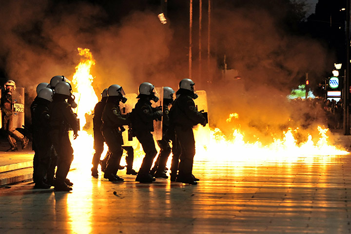 Greece student protest: Greece IMF protest