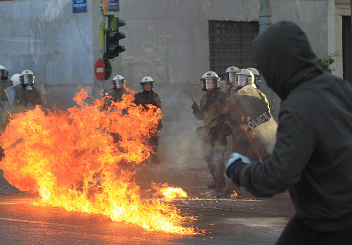 Greece student protest: Greece IMF protest