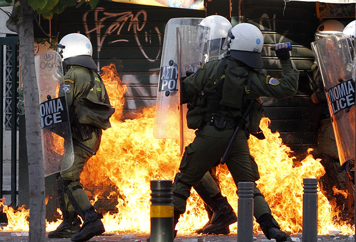 Greece student protest: Greece IMF protest