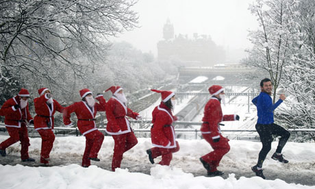 Local marathon man Mark Cooper helps runners prepare for Edinburgh's Santa Run, due to take place on Sunday