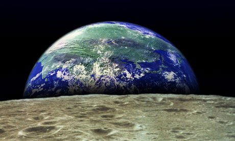 Earth Rising Over Moon