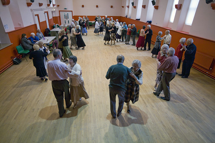 Spending cuts: A pensioners' tea dance in Consett, County Durham 