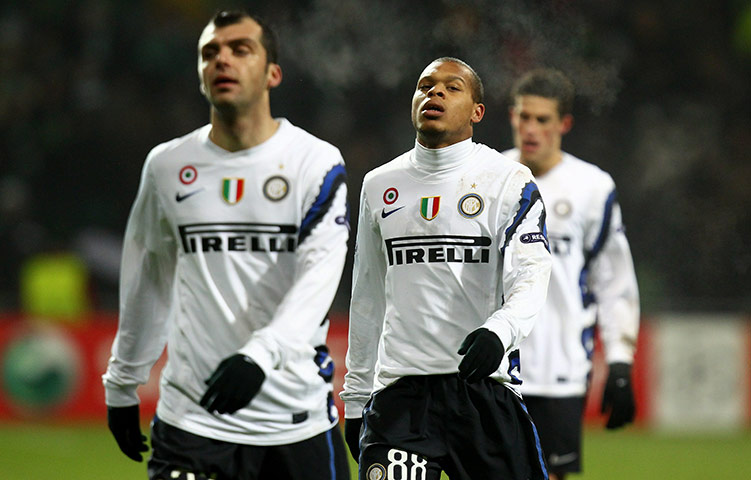 Tuesday Champions League: Jonathan Biabiany is dejected after Inter lost