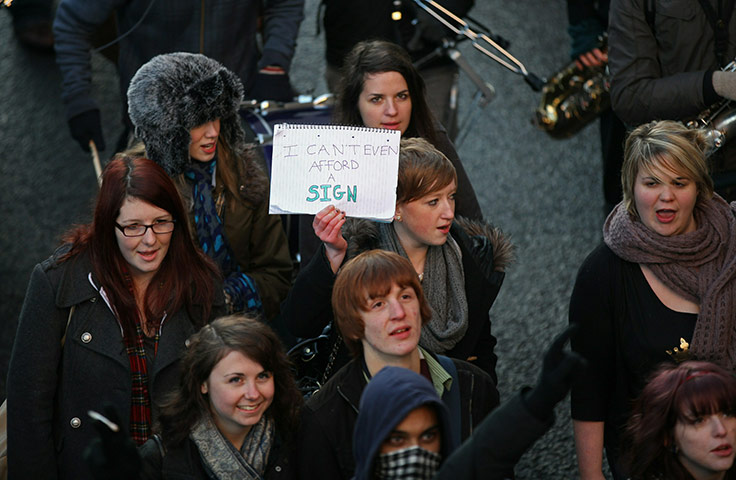 Student Protests 8 Dec: Students Protests Begin Ahead Of Tomorrow's University Tuition Fee Vote