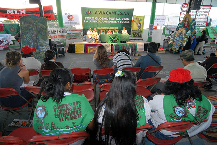 COP16 updates: A forum at Via Campesina climate camp, an international movement of peasants
