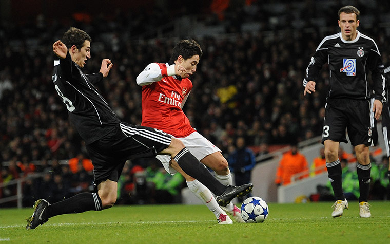 Arsenal Champions League: Arsenal' Samir Nasri makes it 3-1 against Partizan Belgrade