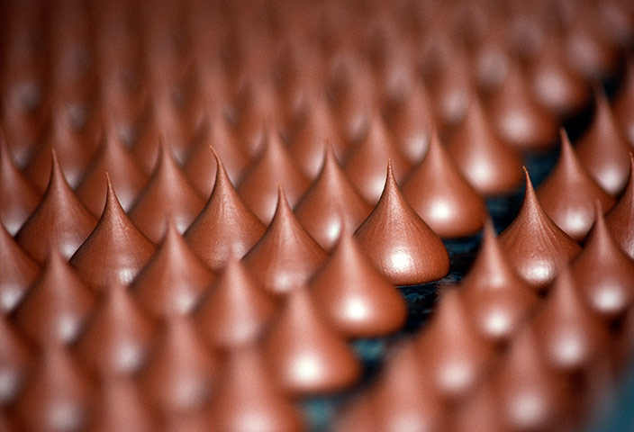 Business week in pictures: Hershey chocolate kisses on the production line, Hershey, Pennsylvania