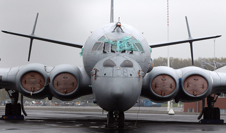 Business week in pictures: A Nimrod reconnaissance aircraft at the BAE Systems factory at Woodford
